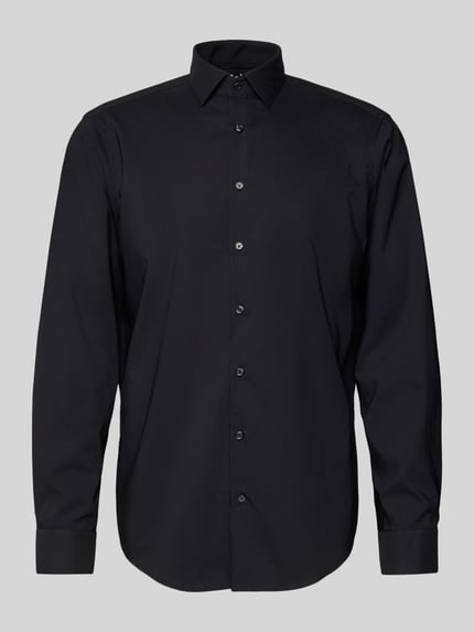 Jake*s Regular Fit Business-Hemd mit Knopfleiste Black 2