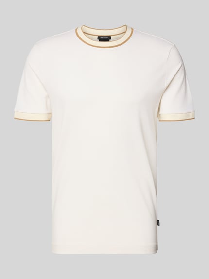Produktfoto, weißes Regular Fit T-Shirt aus reiner Baumwolle Modell 'H-THOMPSON 81' von BOSS, glatte Textur, Herren T-Shirt