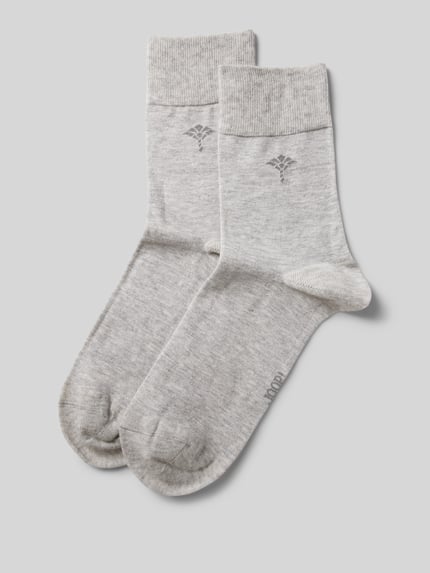 JOOP! COLLECTION Socken mit Label-Print im 2er-Pack Hellgrau Melange 1