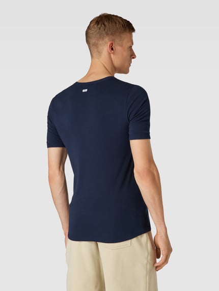 SCHIESSER T-Shirt mit geripptem Rundhalsausschnitt Modell 'REVIVAL' Dunkelblau 5
