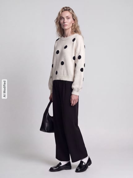 ONLY Regular Fit Pullover mit Rundhalsausschnitt Modell 'RICA' Ecru 1