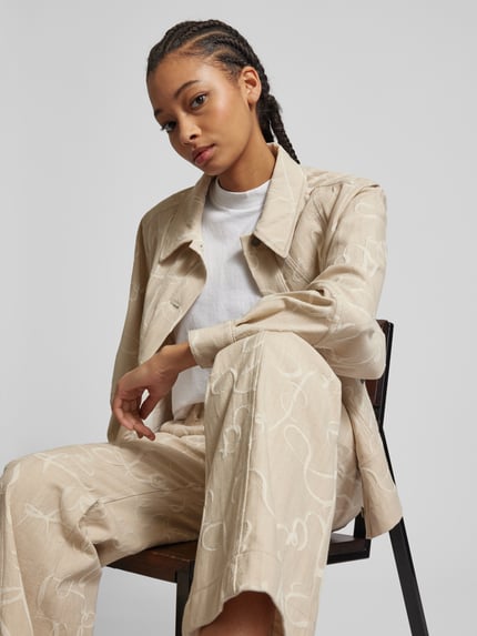 Lala Berlin Overhemdjack met knoopsluiting Beige - 3