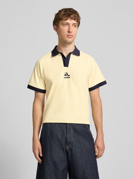 ANOTHER COTTON LAB koszulka polo o kroju regular fit z logo i listwą guzikową Żółty 4