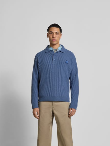 MAISON KITSUNÉ Wollpullover aus reiner Wolle Marine 4