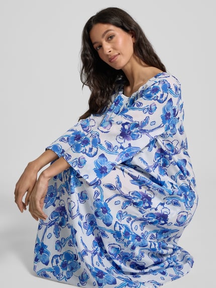 Christian Berg Woman Midikleid mit Rundhalsausschnitt Blau 3