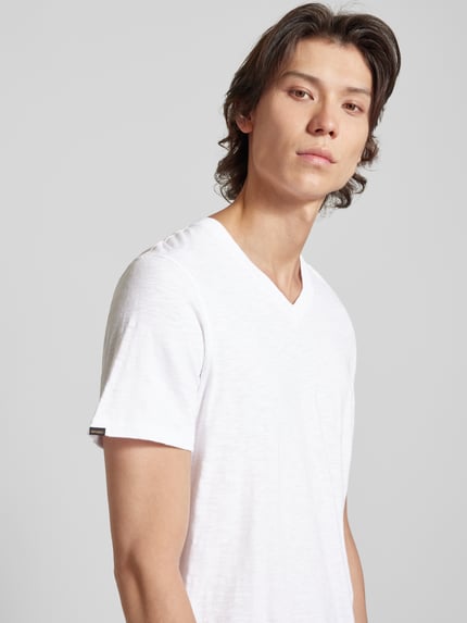 Superdry T-Shirt mit V-Ausschnitt Weiss 3