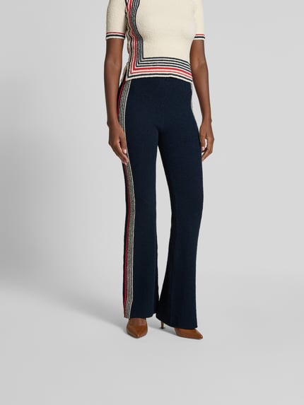 Rabanne Flared Fit Stoffhose in Strick-Optik Marine 4