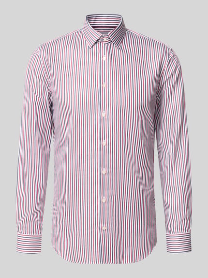 Jake*s Businesshemd mit feinen Streifen Bordeaux 1