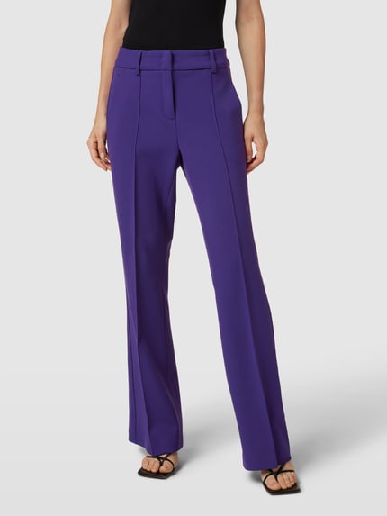 CAMBIO Bell bottom met vaste persplooien, model 'FAWN' Paars - 4
