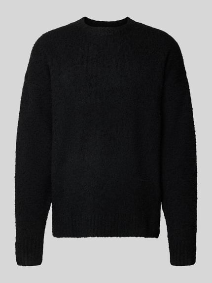 Redefined Rebel Sweter z dzianiny z prążkowanymi wykończeniami model ‘MEMPHIS’ Czarny 2