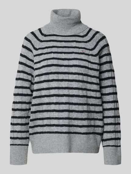 Tommy Hilfiger Relaxed fit coltrui van zuivere wol Middengrijs - 2