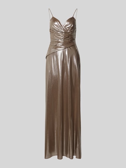 Lauren Ralph Lauren Abendkleid mit Raffungen Modell 'RAEHAN' Taupe 2