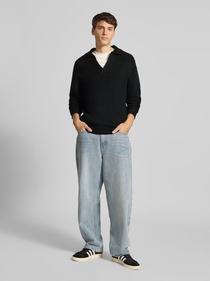 JACK & JONES Loose Fit Strickpullover mit Woll-Anteil Modell 'SOHO' Black 1