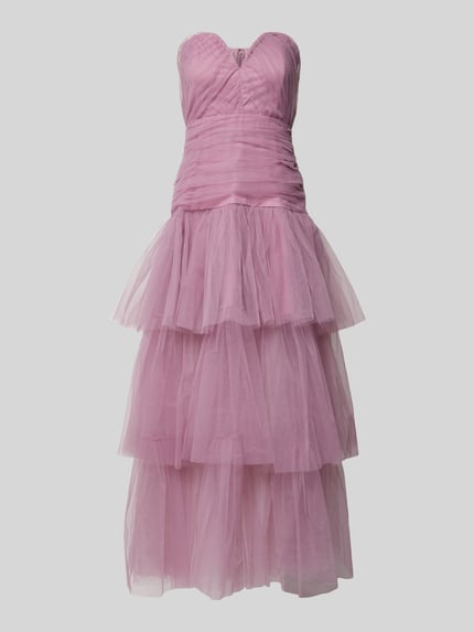 Lace & Beads Abendkleid mit V-Ausschnitt Rose 2