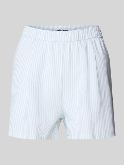 REVIEW Relaxed fit korte broek met plooien Bleu - 2