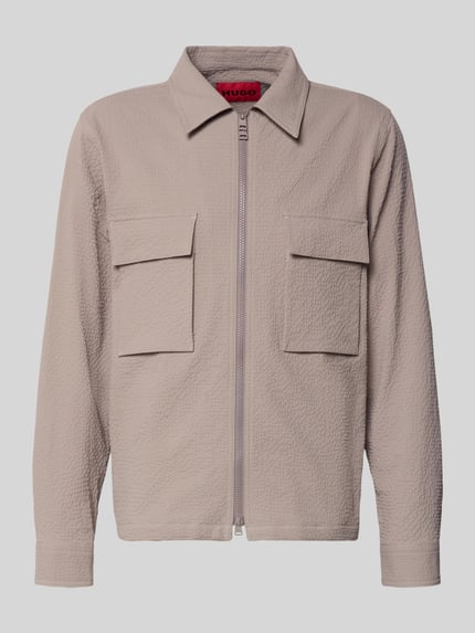HUGO Kurtka overjacket z mieszanki bawełny Mondall w kroju regular fit „ESELIO” Jasnobrązowy 2