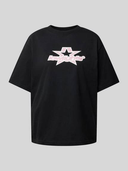 Low Lights Studios Oversized T-shirt met labelprint, model 'SUPERSTAR' Zwart - 2