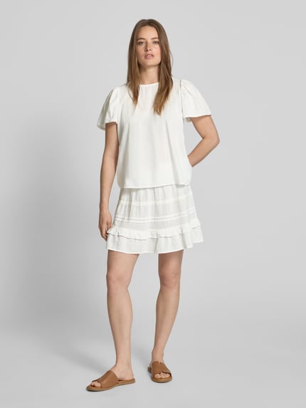 VERO MODA Uitlopende minirok van puur katoen, model 'PRETTY' Wit - 1