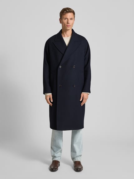 Selected Relaxed fit lange jas van wolmix, model 'SIMON' Donkerblauw - 4