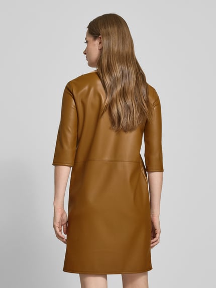 MM by Max Mara Schmales Kleid in Kunstleder Optik Cognac 5