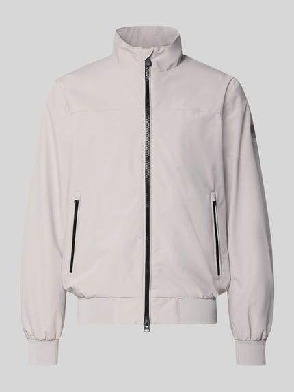 Productfoto, Regular fit jacke met opstaande kraag model 'Finlay' van SAVE THE DUCK, lichtgrijs, tweewegrits, ritszakken, elastische boorden