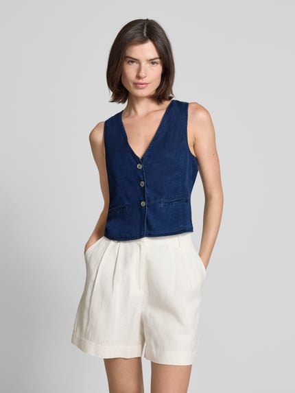 MANGO Weste mit Leistentaschen Modell 'CRETA' Jeansblau 4