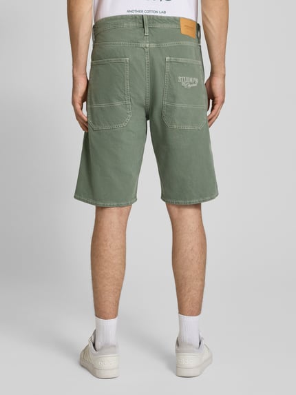 JACK & JONES Szorty jeansowe o kroju baggy z wpuszczanymi kieszeniami model 'ALEX' Zielony 5