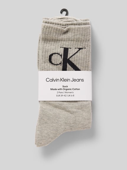Calvin Klein Jeans Socken mit Label-Print im 2er-Pack Mittelgrau Melange 3