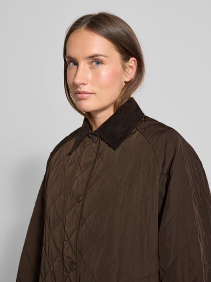 Weekend Max Mara Oversized Steppmantel mit Cordkragen Modell 'PEPATO' Schoko 3
