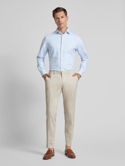 OLYMP Modern fit zakelijk overhemd met kentkraag Bleu - 1