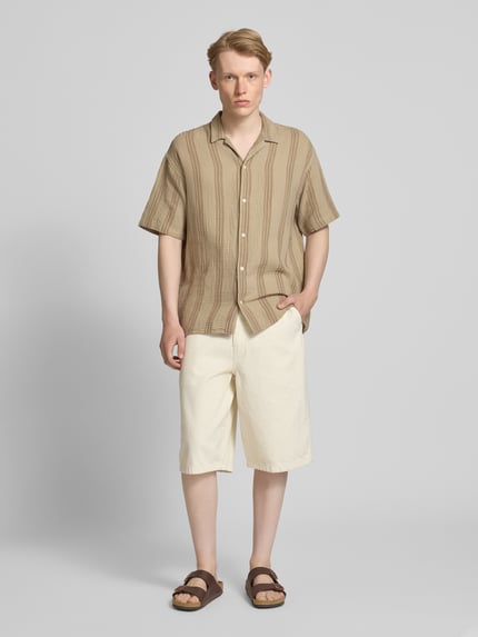 JACK & JONES Koszula casualowa o kroju relaxed fit z wykładanym kołnierzem Beżowy 1