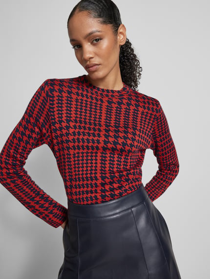 Christian Berg Woman Selection Longsleeve mit Rundhalsausschnitt Rostrot 3