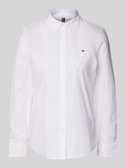 Tommy Hilfiger Bluzka koszulowa o kroju regular fit z wyhaftowanym logo Biały 2