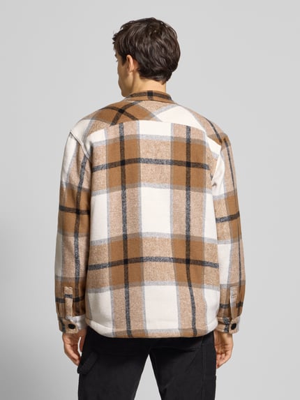 Redefined Rebel Regular fit overhemdjack met kentkraag, model 'Rian' Beige - 5