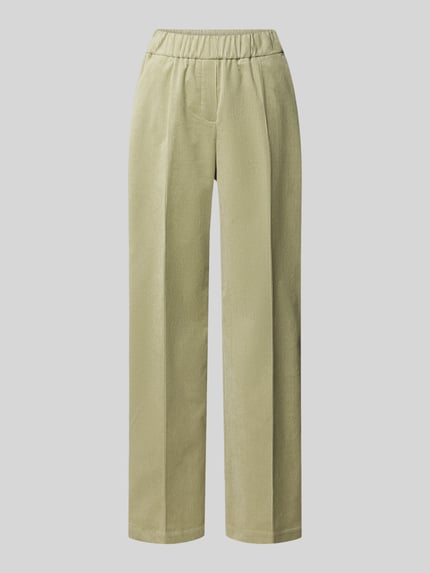 OPUS PANTS Stoffen broek met elastische band, model 'Mucia' Rietgroen - 2