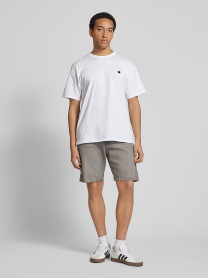 JACK & JONES Loose Fit Jeansshorts im 5-Pocket-Design Modell 'TONY' Hellgrau 1