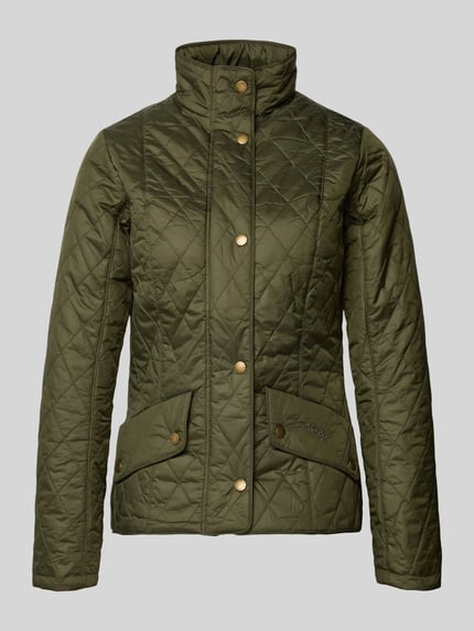 Produktfoto, Regular Fit Steppjacke mit Stehkragen Modell 'FLYWEIGHT' von Barbour, efekt: jednolity kolor, krój regular fit, stójka, zapięcie na zatrzask, długi rękaw, kieszenie z patką, wykończenie materiału: pikowanie