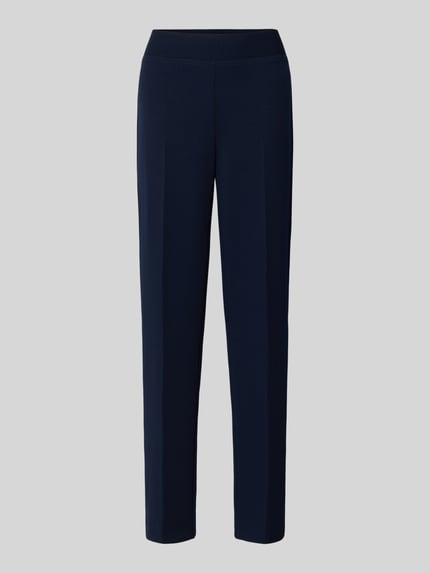 Productfoto, Hose mit Bügelfalten van Vera Mont, donkerblauw, regular fit, elastische tailleband, materiaalmix met stretch, damesmode