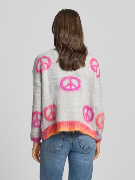 miss goodlife Sweter z dzianiny z obniżonymi ramionami Jasnoszary 5