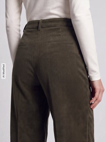 CAMBIO Relaxed Fit Cordhose seitliche Eingrifftaschen Modell 'ALEXIS' Oliv 3