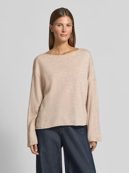 BOSS Orange sweter o kroju regular fit z mieszanki kaszmiru i wełny żywej model 'C_Faprosa' Piaskowy melanż 4