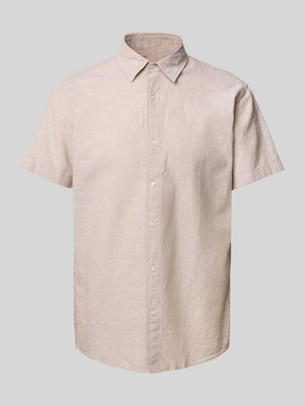 JACK & JONES Slim Fit Freizeithemd aus Baumwoll-Leinen-Mix Modell 'BREEZE' Sand 2