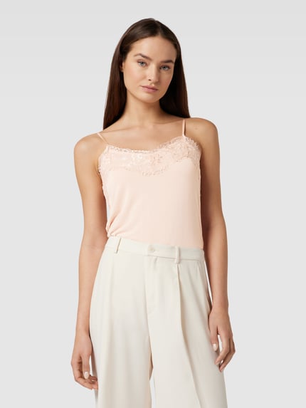 ICHI Top met bandjes en kant Rosé - 4