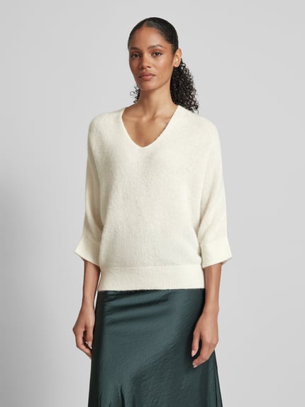 someday. Strickpullover mit gerippten Abschlüssen Modell 'Tamita' Ecru 4