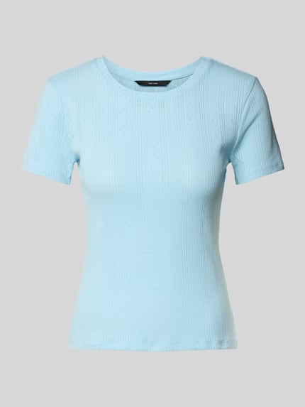 VERO MODA Slim Fit T-Shirt aus reiner Baumwolle Modell 'LISA' Hellblau 2