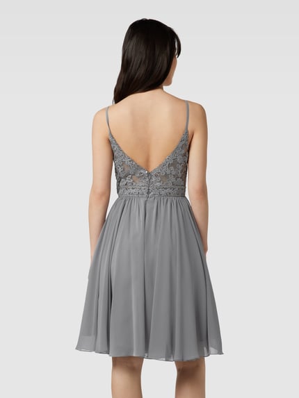LUXUAR FASHION Sukienka koktajlowa z cekinowym obszyciem Srebrny 5