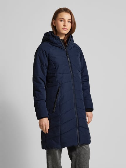 ragwear Gewatteerde lange jas met tweewegsritssluiting, model 'Dizzie' Marineblauw - 4