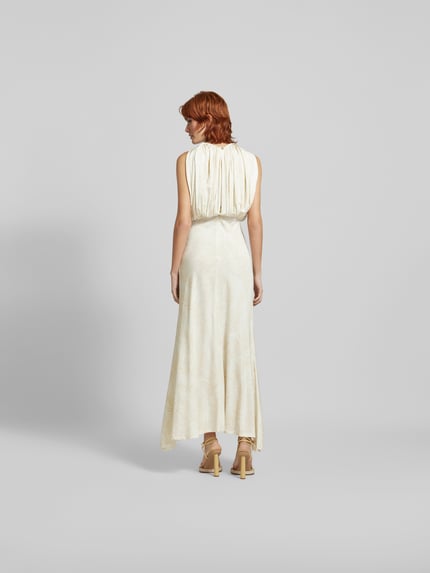 Rabanne Maxi-jurk met rimpelingen Ecru - 5