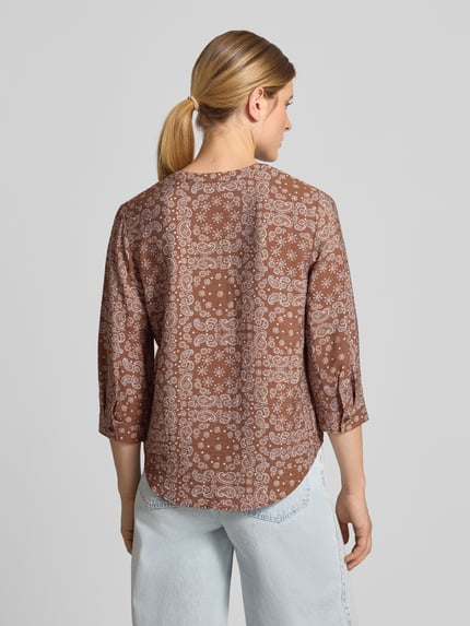 s.Oliver RED LABEL Bluzka z krótkim rękawem o kroju relaxed fit z mieszanki wiskozy Średniobrązowy 5
