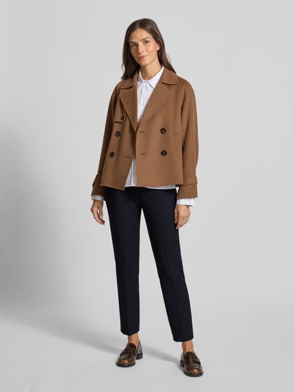 Raffaello Rossi Regular fit stoffen broek met persplooien, model 'DORO' Marineblauw - 1